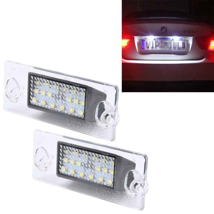 2 PCS License Plate Light with 18  SMD-3528 Lamps for Audi，2W 120LM, DC12V (White Light), For Audi  with 18 SMD-3528 Lamps - HoMEdemic™ 