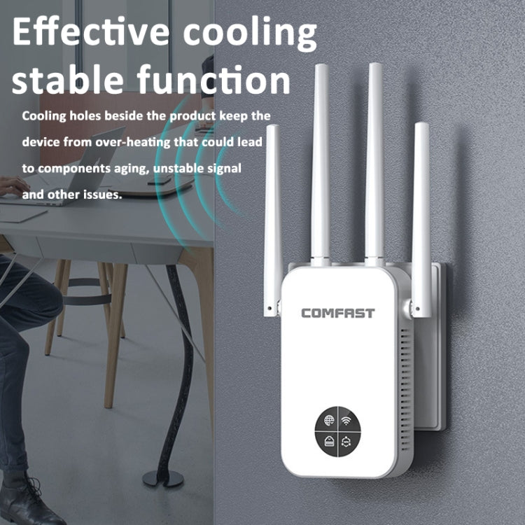 COMFAST 762AC 1200Mbps WiFi Signal Booster Dual Band WiFi Repeater with OLED Display Screen - HoMEdemic™ 