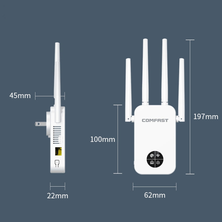 COMFAST 762AC 1200Mbps WiFi Signal Booster Dual Band WiFi Repeater with OLED Display Screen - HoMEdemic™ 