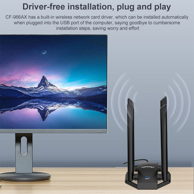 COMFAST CF-966AX Free-drive Dual Band 1800Mbps USB3.0 High Power Wireless WiFi 6 Adapter - HoMEdemic™ 
