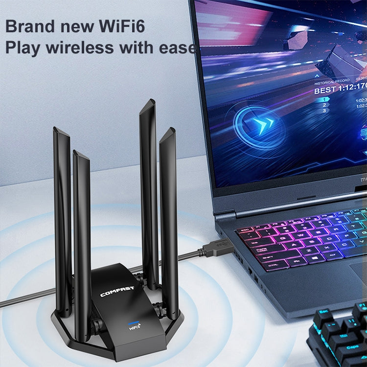 COMFAST CF-966AX Free-drive Dual Band 1800Mbps USB3.0 High Power Wireless WiFi 6 Adapter - HoMEdemic™ 