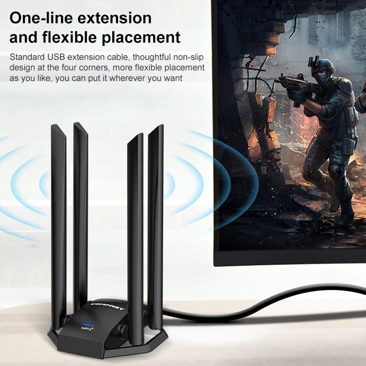 COMFAST CF-966AX Free-drive Dual Band 1800Mbps USB3.0 High Power Wireless WiFi 6 Adapter - HoMEdemic™ 