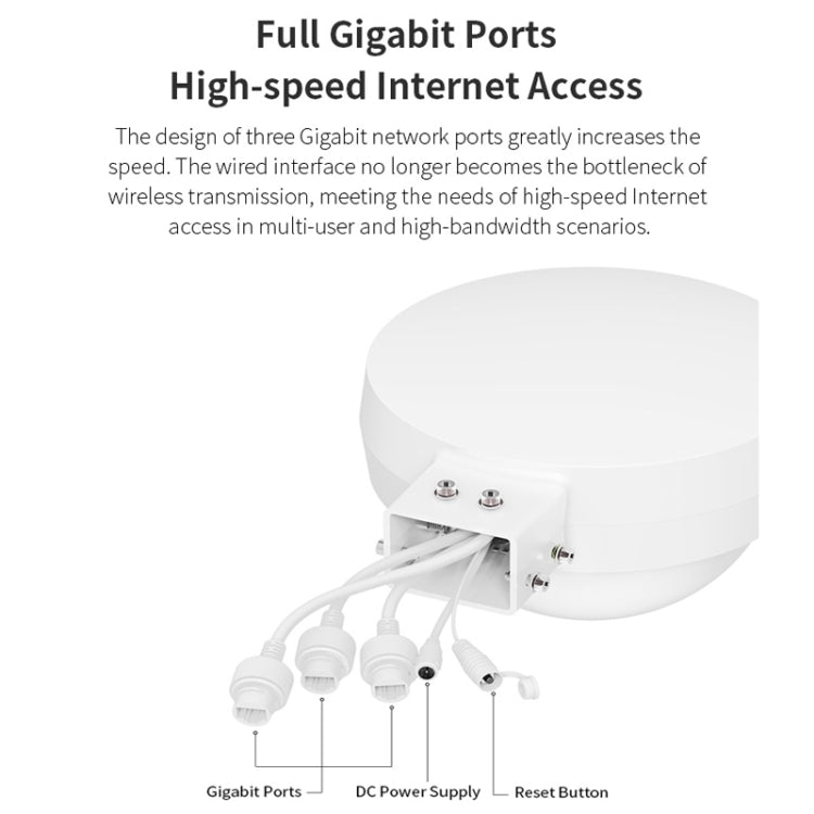 COMFAST WA933 Wi-Fi6  3000Mbps Outdoor Access Point Dual Band Waterproof Wireless Router Support VLAN(EU Plug) - HoMEdemic™ 