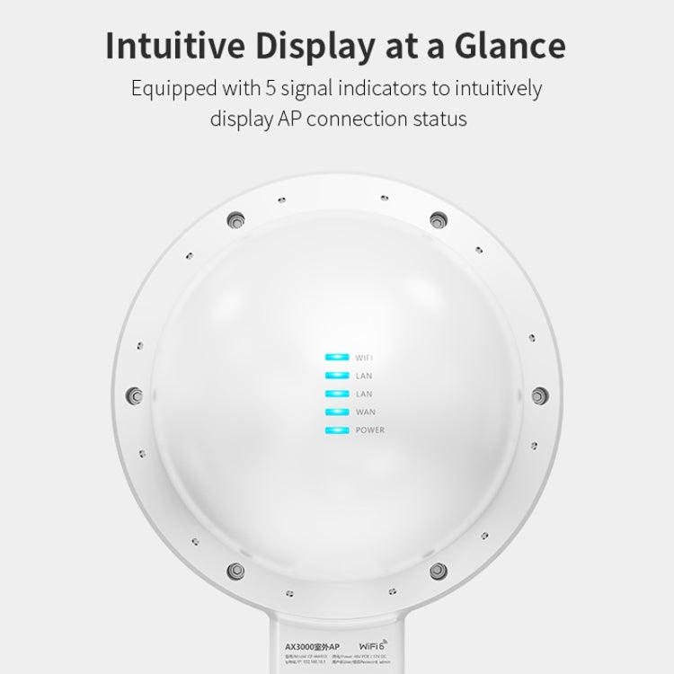 COMFAST WA933 Wi-Fi6  3000Mbps Outdoor Access Point Dual Band Waterproof Wireless Router Support VLAN(UK Plug) - HoMEdemic™ 