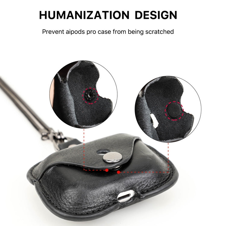 CONTACTS FAMILY CF1122A  AirPods Pro Leather Protective Case with Necklace for AirPods Pro(Red) - HoMEdemic™ 