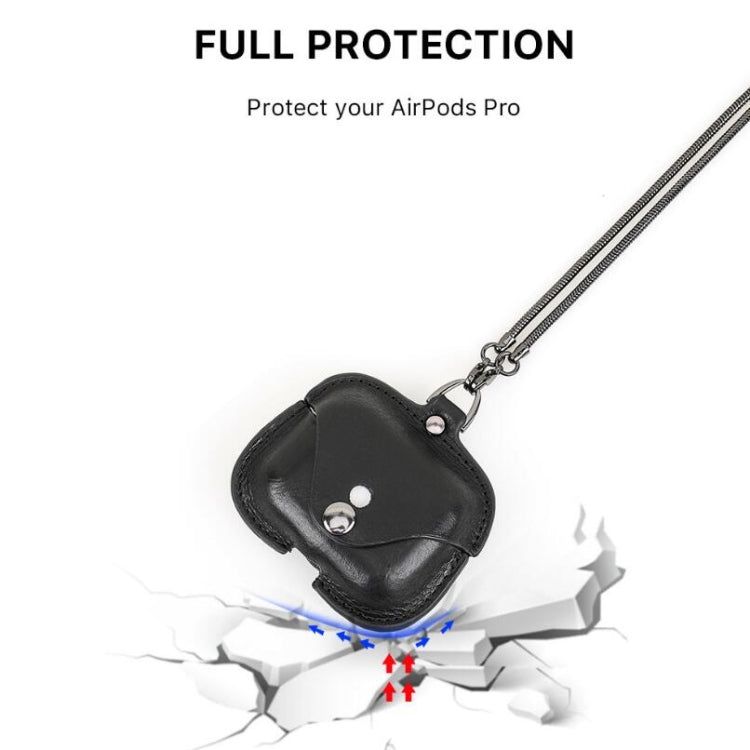 CONTACTS FAMILY CF1122A  AirPods Pro Leather Protective Case with Necklace for AirPods Pro(Red) - HoMEdemic™ 