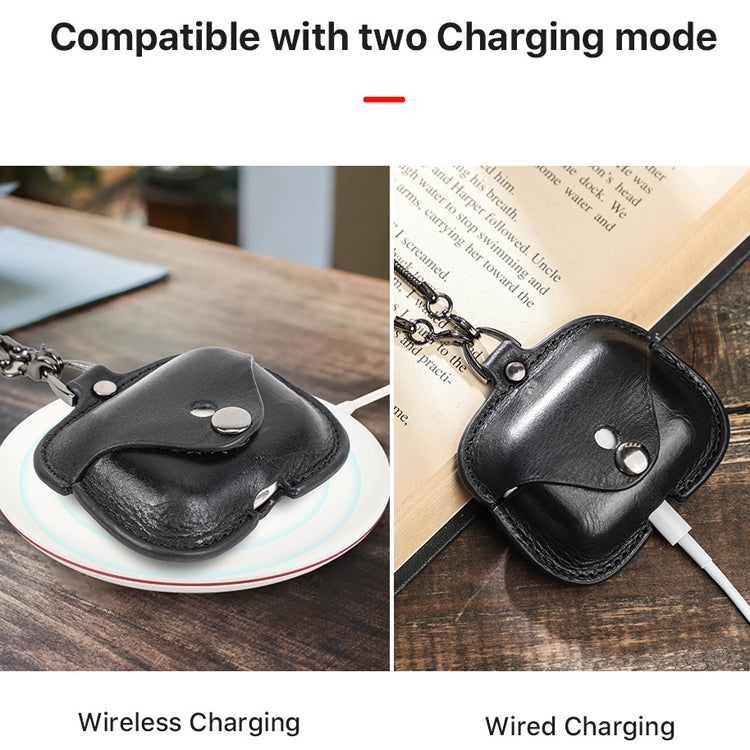 CONTACTS FAMILY CF1122A  AirPods Pro Leather Protective Case with Necklace for AirPods Pro(Red) - HoMEdemic™ 