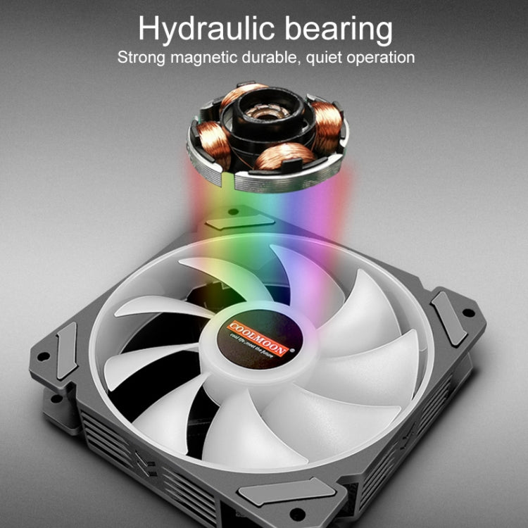 COOLMOON 12 Single Color RGB Light Remote Control Radiator Computer Case Cooler (Black) - HoMEdemic™ 
