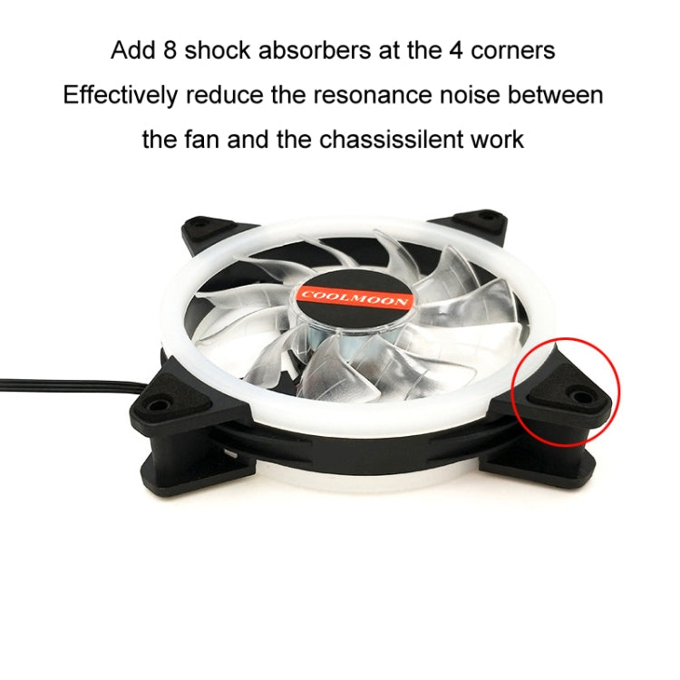 COOLMOON 12cm Dual Aperture Computer Mainframe Chassis Dual Interface Fan(Red) - HoMEdemic™ 
