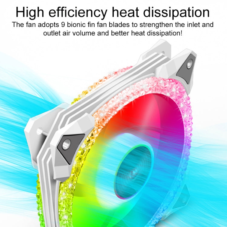 COOLMOON AS2 PWM Controlled Cooling Fan 12CM Dual-aperture Computer Water Cooling ARGB Chassis Fan (White) - HoMEdemic™ 
