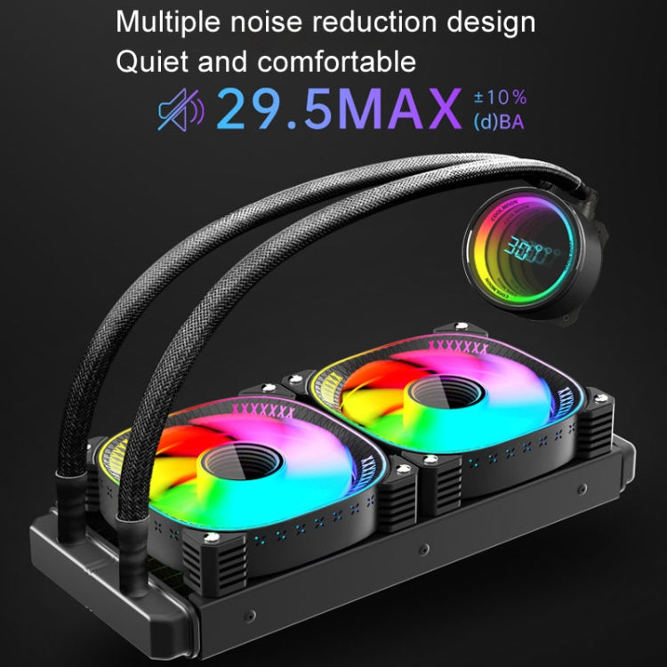 COOLMOON CM-YM-240T Digital ARGB Lens Edition Integrated Water Cooling CPU Cooler Temperature Display CPU Fan(Black) - HoMEdemic™ 
