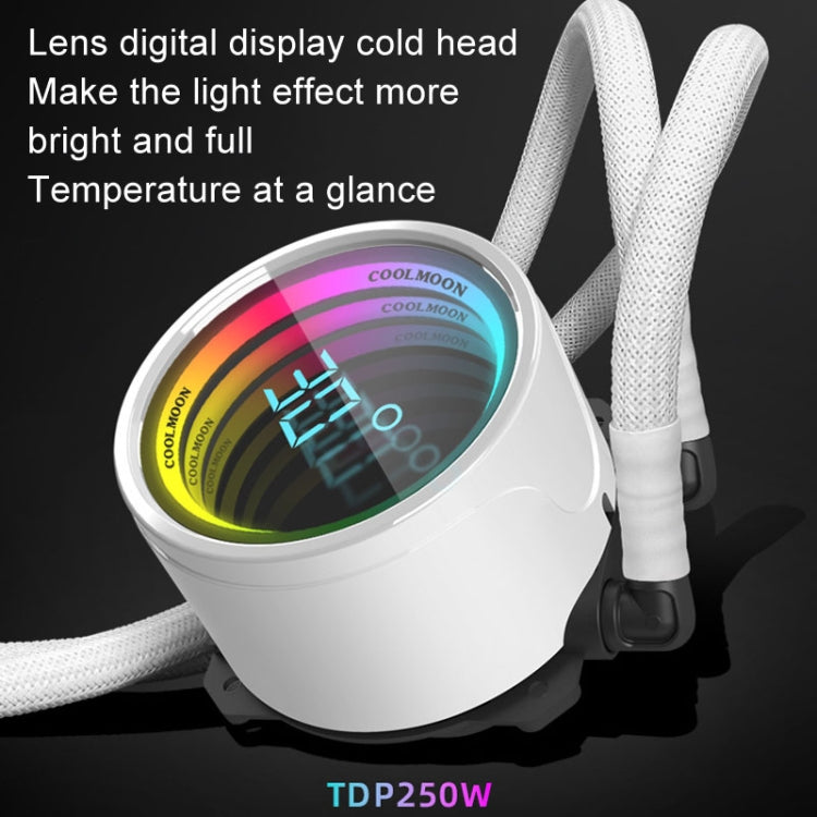 COOLMOON CM-YM-240T Digital ARGB Lens Edition Integrated Water Cooling CPU Cooler Temperature Display CPU Fan(Black) - HoMEdemic™ 