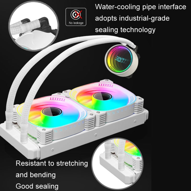 COOLMOON CM-YM-240T Digital ARGB Lens Edition Integrated Water Cooling CPU Cooler Temperature Display CPU Fan(White) - HoMEdemic™ 