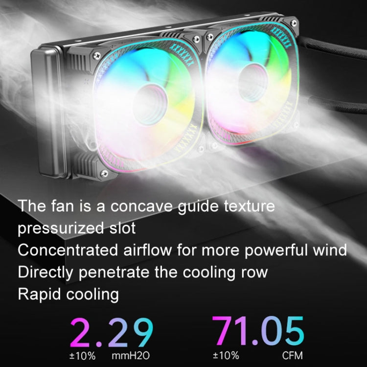 COOLMOON CM-YM-240T Digital ARGB Lens Edition Integrated Water Cooling CPU Cooler Temperature Display CPU Fan(White) - HoMEdemic™ 