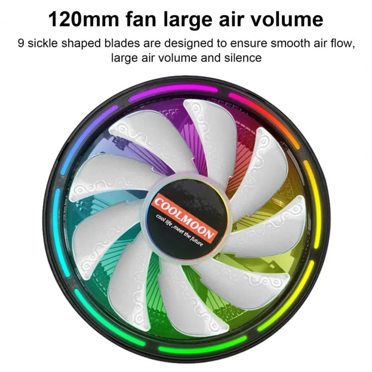 COOLMOON CPU Cooler Desktop Computer Auto Color Change Multi-Platform Mute Cooling Fan(Colorful Fine Aperture) - HoMEdemic™ 