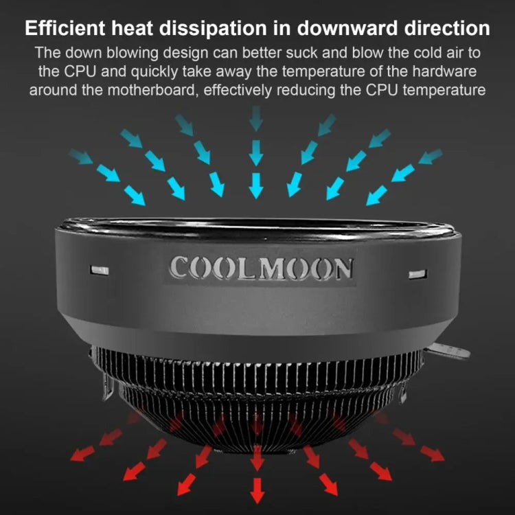 COOLMOON CPU Cooler Desktop Computer Auto Color Change Multi-Platform Mute Cooling Fan(Colorful Fine Aperture) - HoMEdemic™ 