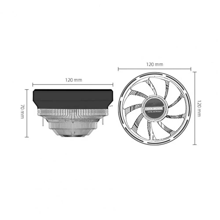 COOLMOON CPU Cooler Desktop Computer Auto Color Change Multi-Platform Mute Cooling Fan(Colorful Fine Aperture) - HoMEdemic™ 