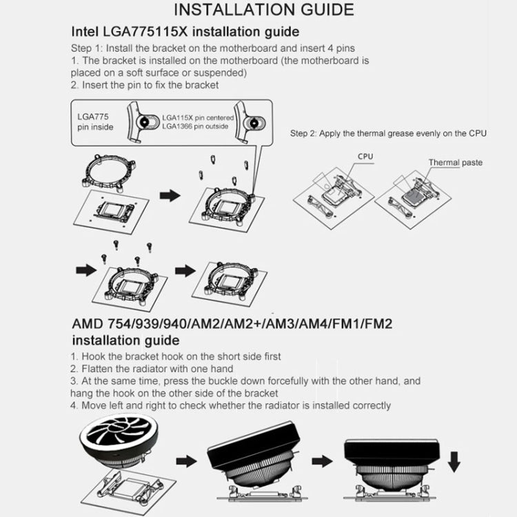 COOLMOON CPU Cooler Desktop Computer Auto Color Change Multi-Platform Mute Cooling Fan(Colorful Fine Aperture) - HoMEdemic™ 