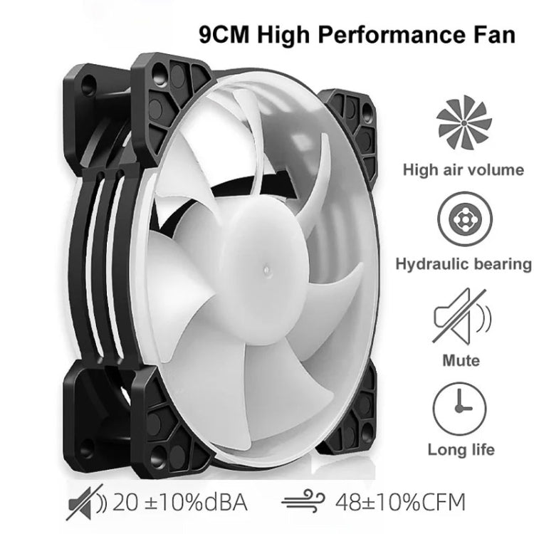 COOLMOON Frost Double Copper Tube CPU Fan Desktop PC Illuminated Silent AMD Air-Cooled Cooler, Style: P22 Streamline Edition Double Fan - HoMEdemic™ 