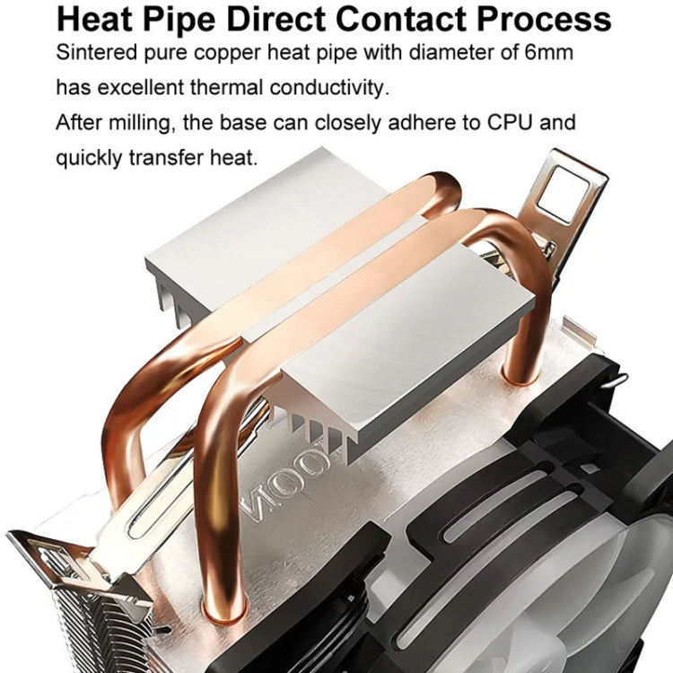 COOLMOON Frost Double Copper Tube CPU Fan Desktop PC Illuminated Silent AMD Air-Cooled Cooler, Style: P22 Streamline Edition Double Fan - HoMEdemic™ 