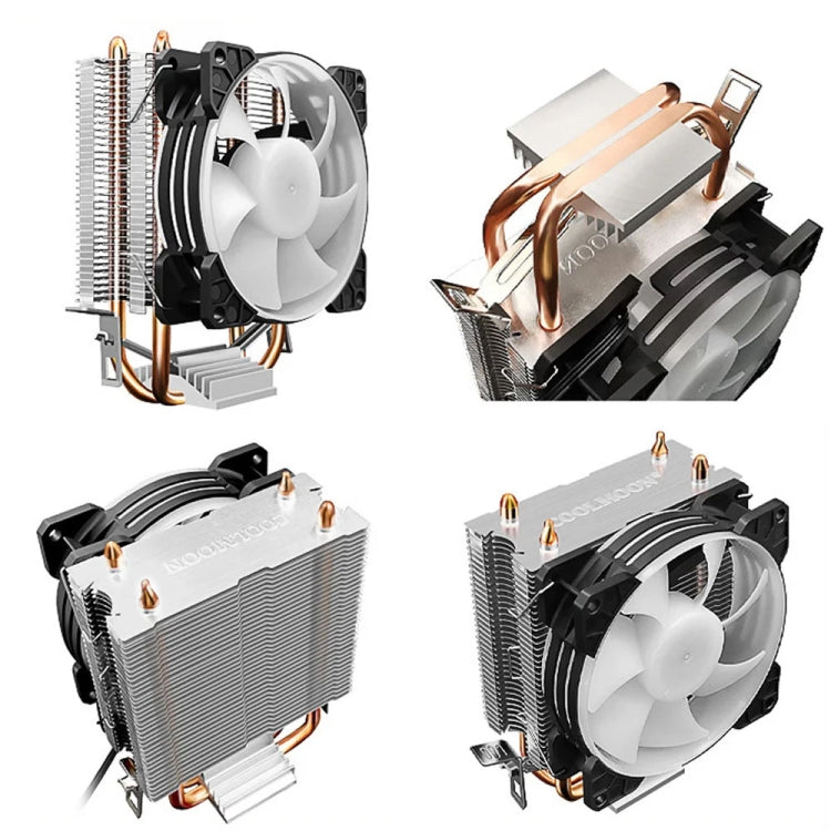 COOLMOON Frost Double Copper Tube CPU Fan Desktop PC Illuminated Silent AMD Air-Cooled Cooler, Style: P22 Streamline Edition Double Fan - HoMEdemic™ 