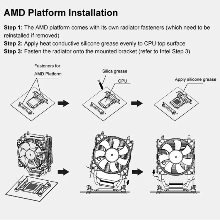 COOLMOON Frost Double Copper Tube CPU Fan Desktop PC Illuminated Silent AMD Air-Cooled Cooler, Style: P22 Streamline Edition Double Fan - HoMEdemic™ 