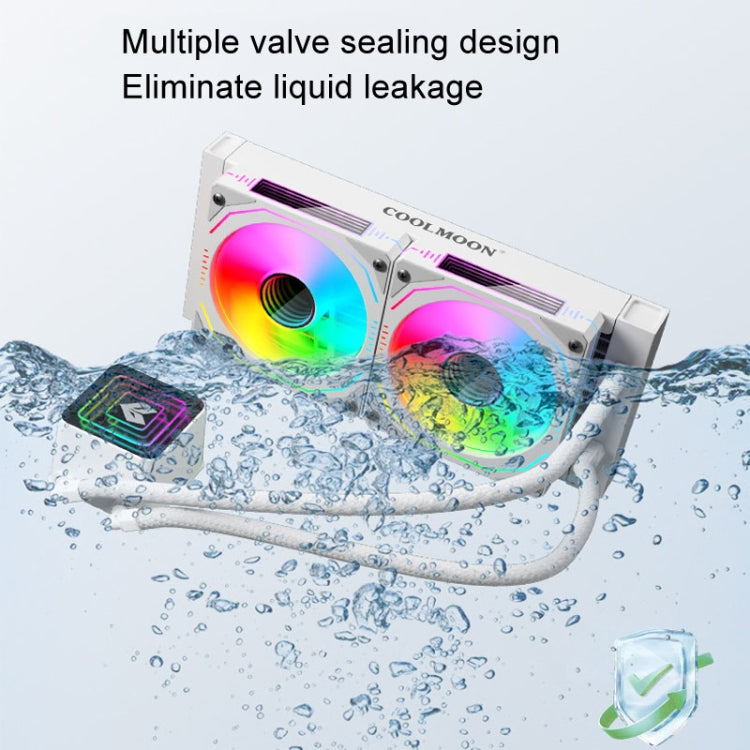 COOLMOON Glacier 240 Water Cooling Radiator Desktop ARGB Multi-Platform Integrated Lens CPU Water Cooling Fan, Color: Black - HoMEdemic™ 