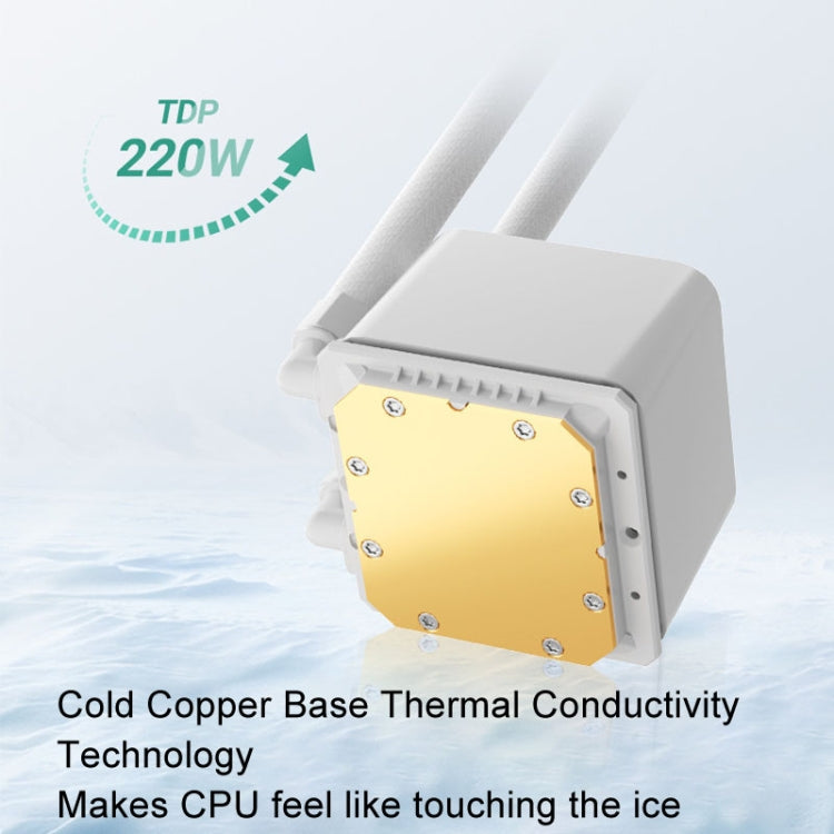 COOLMOON Glacier 240 Water Cooling Radiator Desktop ARGB Multi-Platform Integrated Lens CPU Water Cooling Fan, Color: White - HoMEdemic™ 