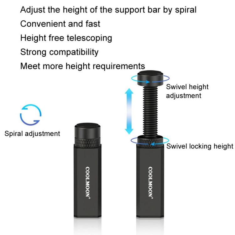COOLMOON Graphics Card Stand Desktop Computer Graphics Card Vertical Top Support Bracket Screw Telescopic Support Rods, Adjustable Height: 2.8-5cm (Black) - HoMEdemic™ 