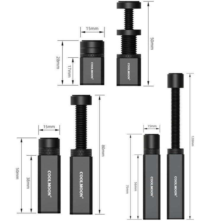 COOLMOON Graphics Card Stand Desktop Computer Graphics Card Vertical Top Support Bracket Screw Telescopic Support Rods, Adjustable Height: 7.5-12cm (Black) - HoMEdemic™ 