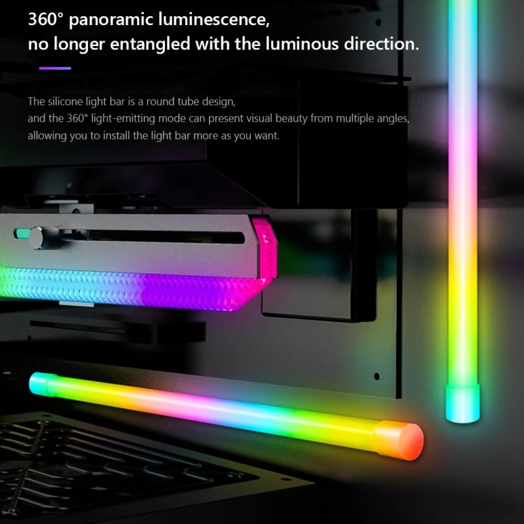 COOLMOON Y360 Round Tube Multi-interface ARGB Chassis Light Bar Computer Decorative Silicone LED Lamp Strip - HoMEdemic™ 