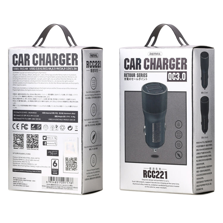 REMAX RCC221 Retour Series QC3.0 Dual USB Car Charger(Tarnish) - HoMEdemic™ 