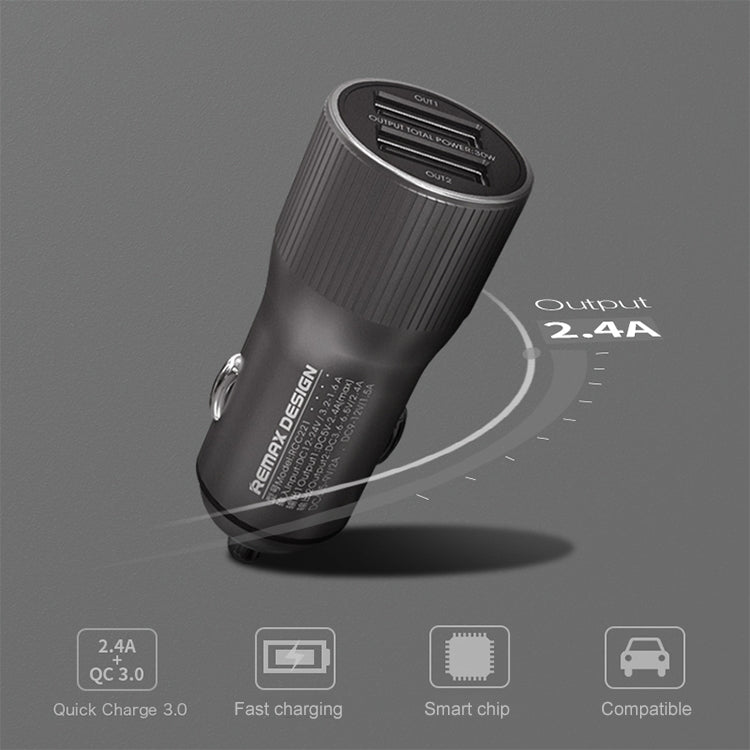 REMAX RCC221 Retour Series QC3.0 Dual USB Car Charger(Tarnish) - HoMEdemic™ 
