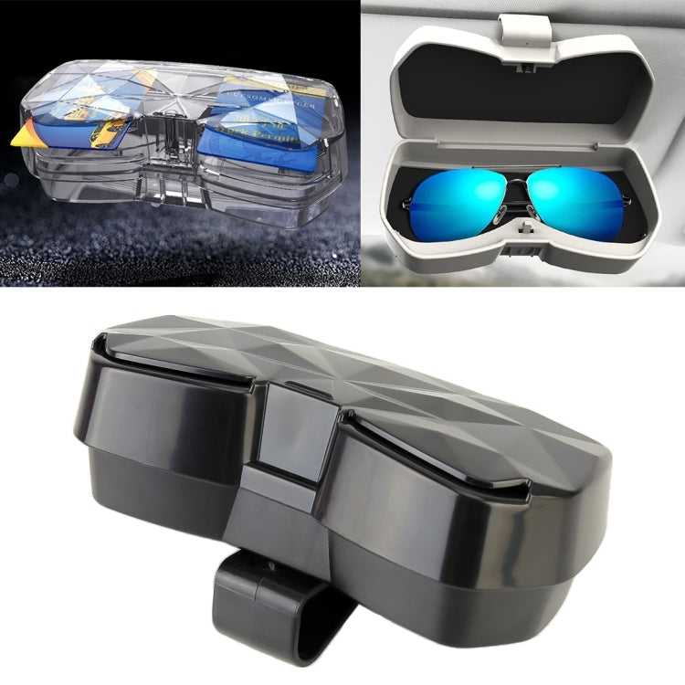 Car Multi-functional Glasses Case Sunglasses Storage Holder with Card Slot, Diamond Style, Diamond Style (Beige), Diamond Style (Transparent), Diamond Style (Black), Diamond Style (Pink)