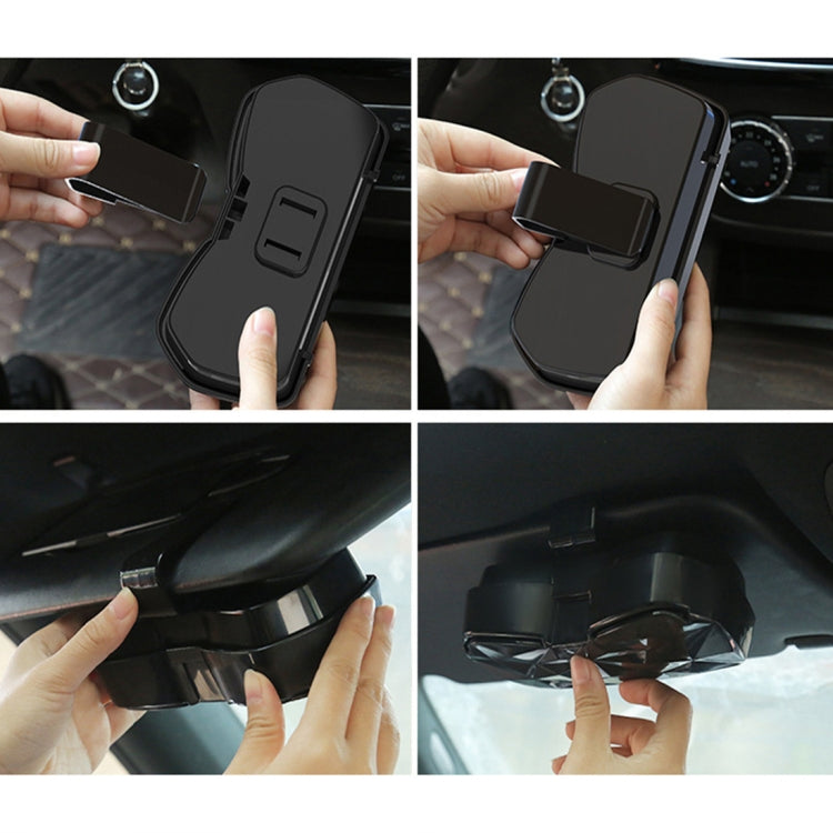 Car Multi-functional Glasses Case Sunglasses Storage Holder with Card Slot, Diamond Style, Diamond Style (Beige), Diamond Style (Transparent), Diamond Style (Black), Diamond Style (Pink)