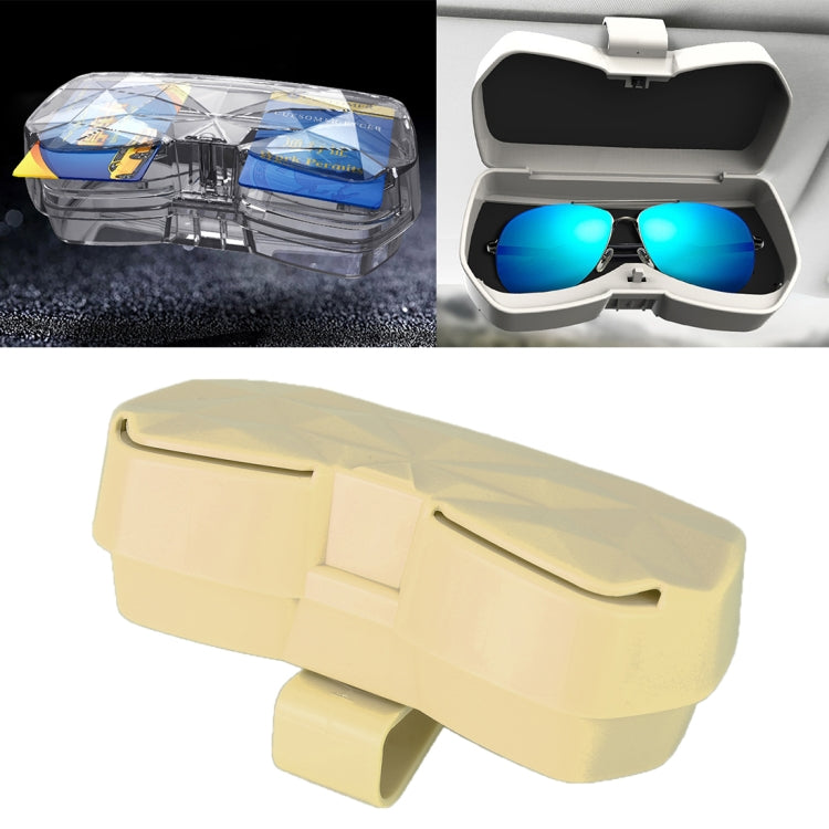 Car Multi-functional Glasses Case Sunglasses Storage Holder with Card Slot, Diamond Style, Diamond Style (Beige), Diamond Style (Transparent), Diamond Style (Black), Diamond Style (Pink)