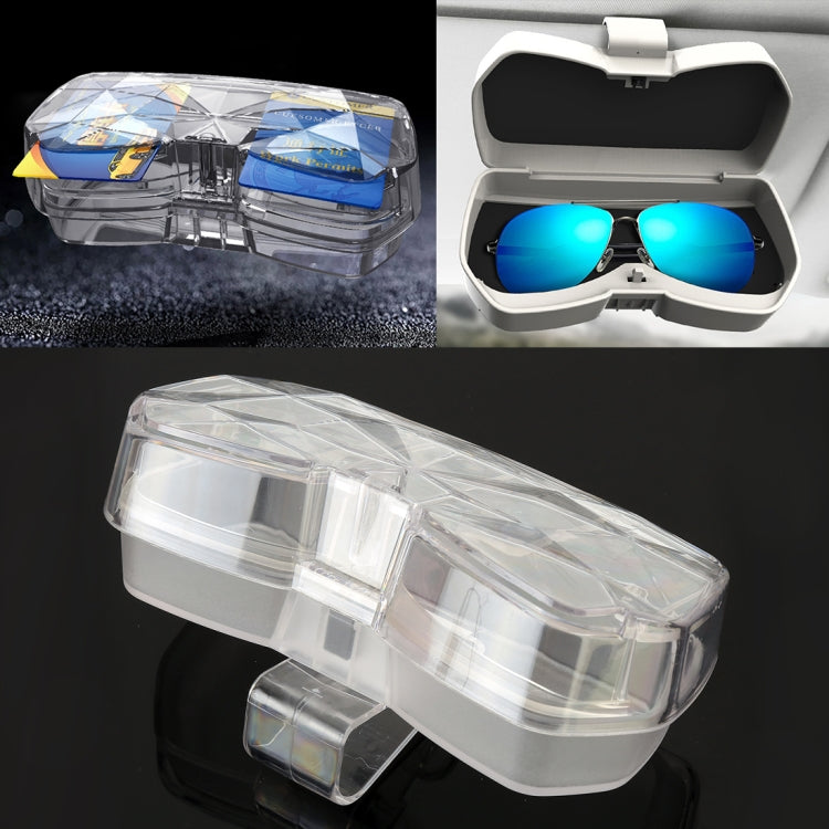 Car Multi-functional Glasses Case Sunglasses Storage Holder with Card Slot, Diamond Style, Diamond Style (Beige), Diamond Style (Transparent), Diamond Style (Black), Diamond Style (Pink)
