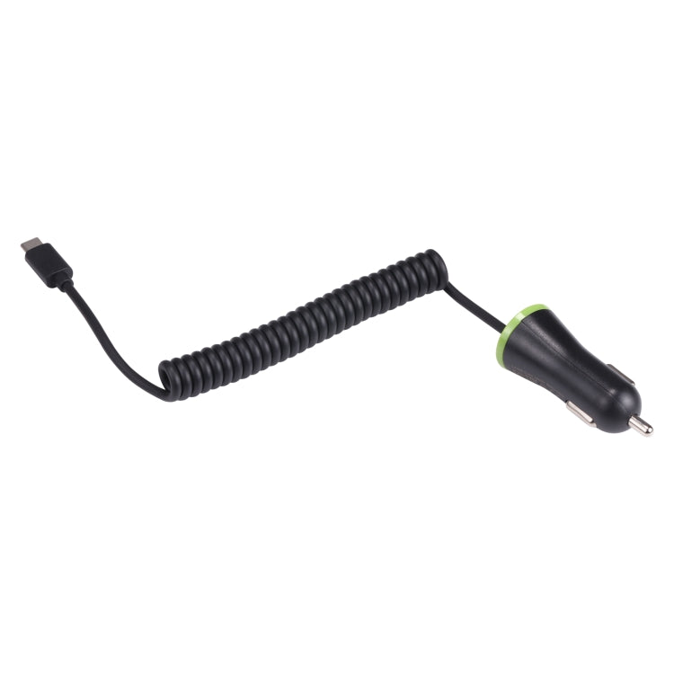 17W 3.4A Mini USB Car Charger with USB-C / Type-C Spring Cable, USB-C / Type-C - HoMEdemic™ 