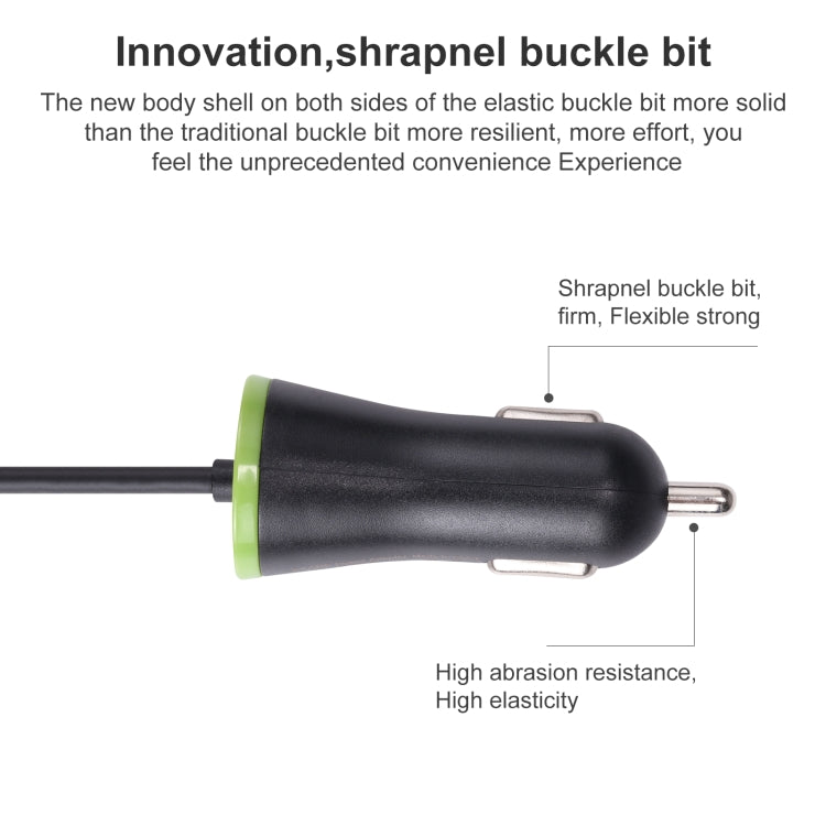 17W 3.4A Mini USB Car Charger with USB-C / Type-C Spring Cable, USB-C / Type-C - HoMEdemic™ 