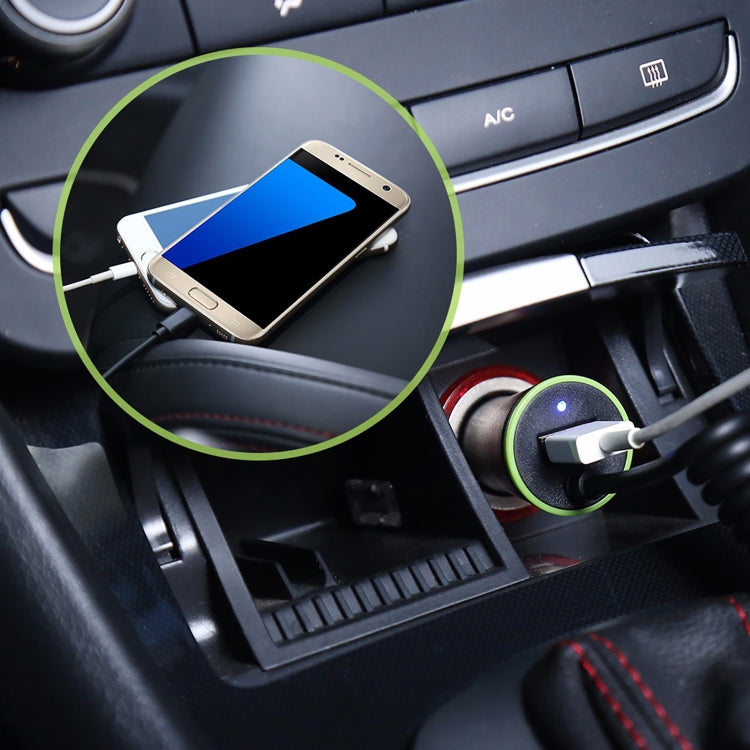 17W 3.4A Mini USB Car Charger with USB-C / Type-C Spring Cable, USB-C / Type-C - HoMEdemic™ 