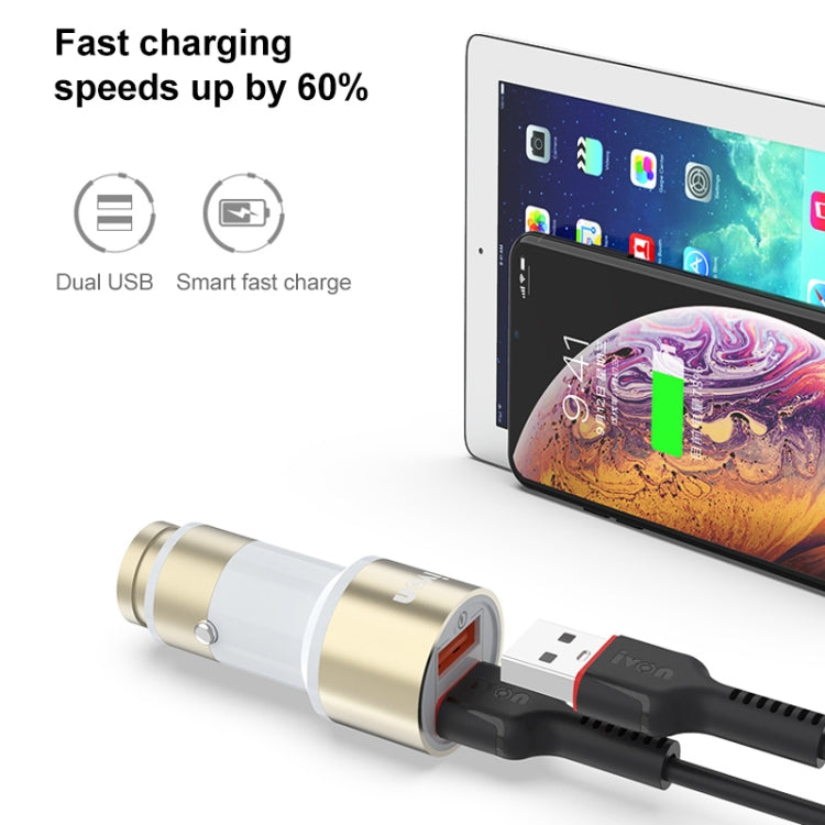 IVON CC33 36W 6A Dual QC 3.0 USB Full Metal Car Charger - HoMEdemic™ 