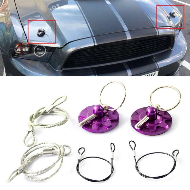 XH-6049 Car Universal Modified Racing Punch-free Aluminum Engine Hood Lock Cover, XH-6049(Black), XH-6049(Gold), XH-6049(Blue), XH-6049(Purple), XH-6049(Red), XH-6049(Silver) - HoMEdemic™ 
