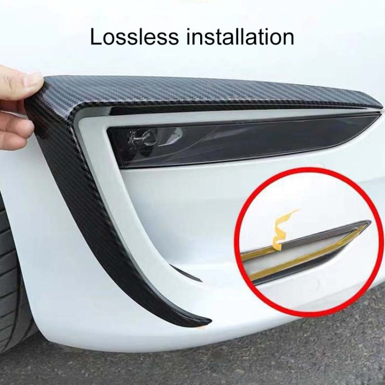 2 PCS Car Lamp Eyebrow Decorative Sticker Fog Lamp Frame for Tesla Model 3, For Tesla Model 3(Black)