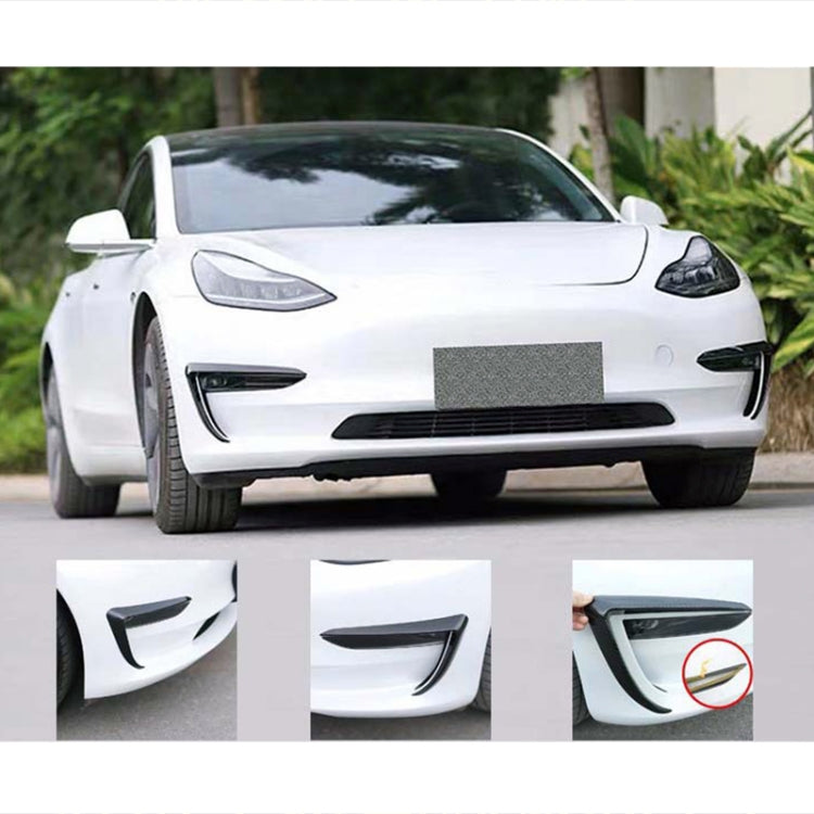2 PCS Car Lamp Eyebrow Decorative Sticker Fog Lamp Frame for Tesla Model 3, For Tesla Model 3(Black)