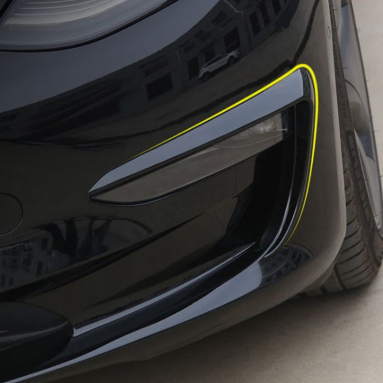 2 PCS Car Lamp Eyebrow Decorative Sticker Fog Lamp Frame for Tesla Model 3, For Tesla Model 3(Black)