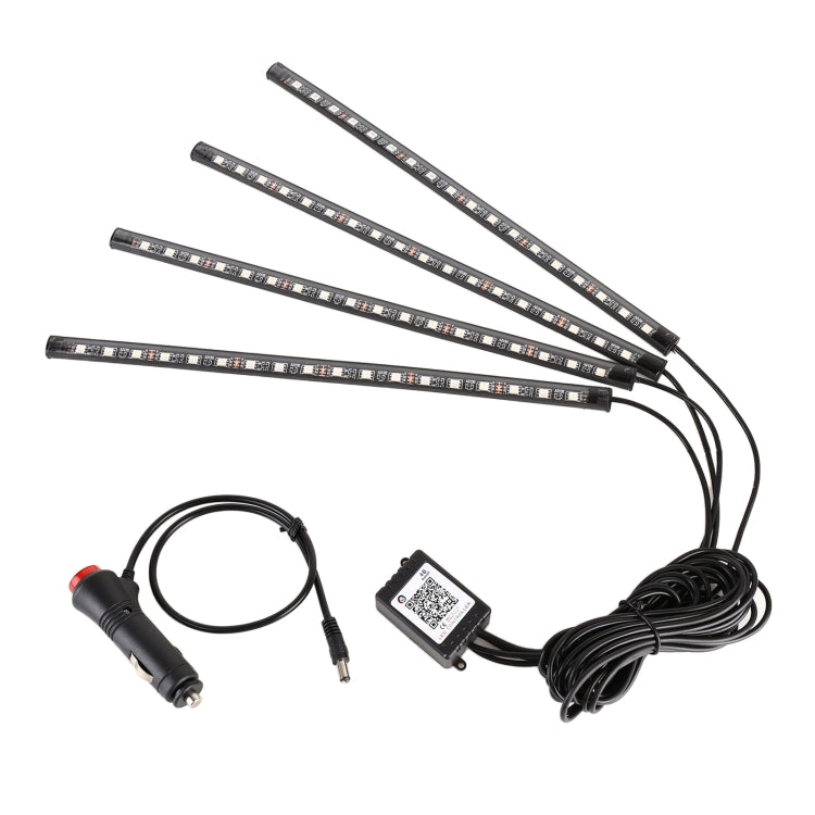 4 in 1 Universal Car Cigarette Lighter 8-color APP Control LED Atmosphere Light Decorative Lamp, with 18LEDs Lamps Cable Length: 1.5m, APP Control 18LEDs - HoMEdemic™ 