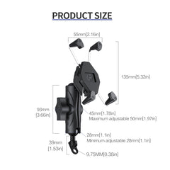 ZH-1558B1 Motorcycle Rear Mirror X-shape Aluminum Alloy Phone Holder, ZH-1558B1 - HoMEdemic™ 