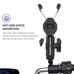 ZH-1558B1 Motorcycle Rear Mirror X-shape Aluminum Alloy Phone Holder, ZH-1558B1 - HoMEdemic™ 