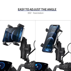 ZH-1558B1 Motorcycle Rear Mirror X-shape Aluminum Alloy Phone Holder, ZH-1558B1 - HoMEdemic™ 
