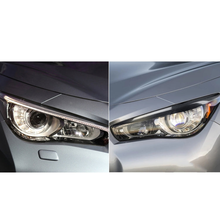 2 PCS / Set Carbon Fiber Car Lamp Eyebrow Decorative Sticker for Infiniti Q50 2014-2019, Drop Glue Version, For Infiniti Q50 2014-2019 - HoMEdemic™ 